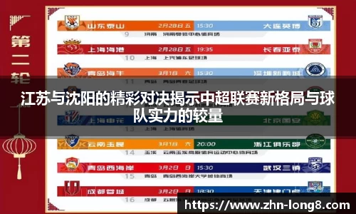 江苏与沈阳的精彩对决揭示中超联赛新格局与球队实力的较量
